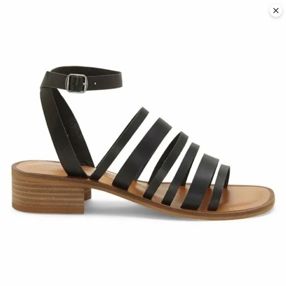 Lucky Brand Women's Black Firola Strappy City Sandals Ankle Straps Size 6.5 - Picture 2 of 11